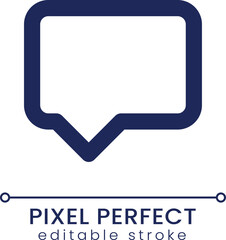 Speech box pixel perfect linear ui icon. Message. Chat conversation. Leave comment. GUI, UX design. Outline isolated user interface element for app and web. Editable stroke. Poppins font used