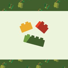 Digital png illustration of building blocks and human brains on green and transparent background