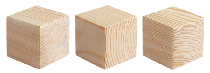 Wooden cubes set cut out