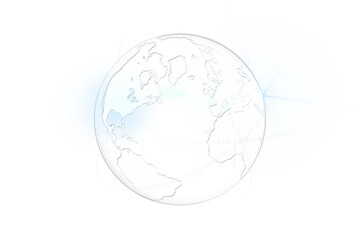 Digital png illustration of white globe on transparent background