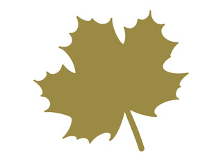 Autumn vector green maple leaf. Isolated design element on a white background. Seasonal flora botanical illustration