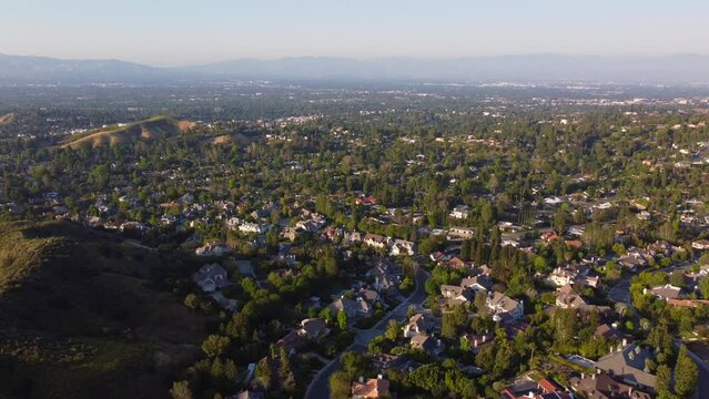 Aerial View of San Fernando Valley near Encino, California