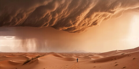 Fototapeta na wymiar Sandstorm in the desert