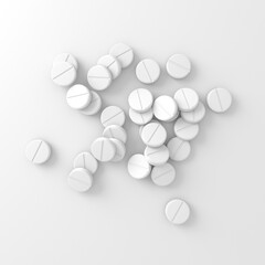 A lot of medicine pills. Drug prescription for treatment medication