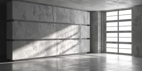 Abstract empty modern interior. Concrete walls