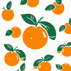 Background with oranges, vector illustration.
