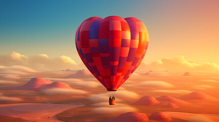 Fototapeta premium Embracing Romance with the Balloon of Love. Generative AI
