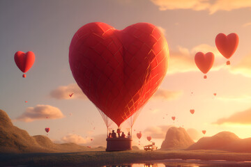 Fototapeta premium The Balloon of Affection. Generative AI