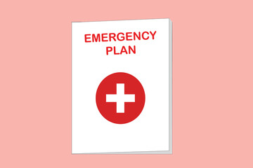 Emergency Plan documents in paper binder, vector flat illustration, Emergency Plan Book and Accident Book for Emergency Plans. Emergency Planning, Accident Report and Accident Book for Fire Safety