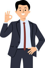 businessman showing gesture ok sign