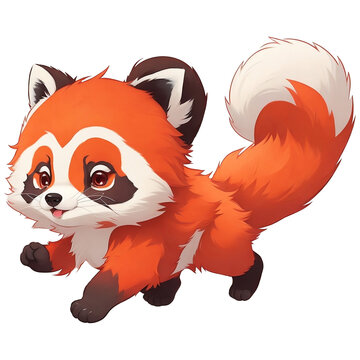 Red panda Cartoon character, illustration for childrens AI Generative