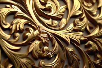 Sharp gold filigree ornate texture Generative AI