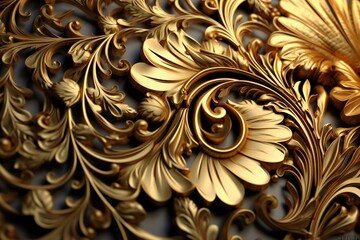 Sharp gold filigree ornate texture Generative AI