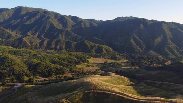 Aerial View of San Gabriel Mountains near Santa Clarita, California