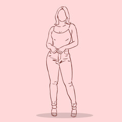 illustration of a woman vector for card decoration illustration