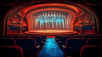 A theatre background with space to promote products or events. Generative ai.