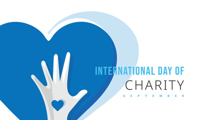 international day of charity day. background, banner, card, poster, template. Vector illustration.