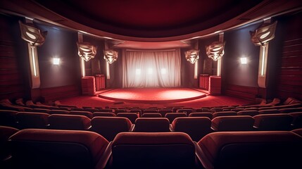 Fototapeta premium A theatre background with space to promote products or events. Generative ai.
