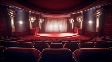 A theatre background with space to promote products or events. Generative ai.