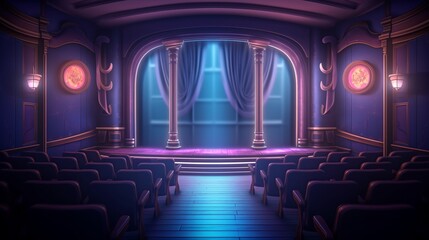 A theatre background with space to promote products or events. Generative ai.