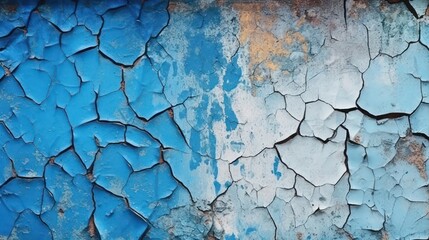 blue crack and damaged wall