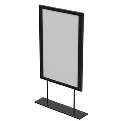 3D rendering illustration of a countertop banner sign holder