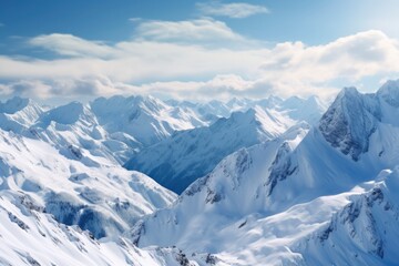 Winter snow covered mountains