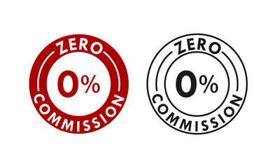 Zero commission design logo template illustration - obrazy, fototapety, plakaty