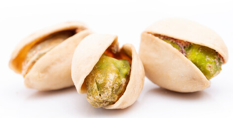 Pistachios isolated on a white background