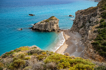 Fototapeta na wymiar Beautiful Kaladi Beach on the Greek island of Kythira