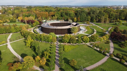 busko zdrój view of the graduation towers in the health resort