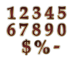 Gold Luxury Number Set