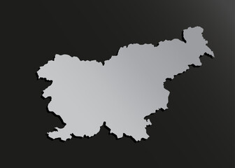 Obraz premium Vector map Slovenia silver material, Europe country