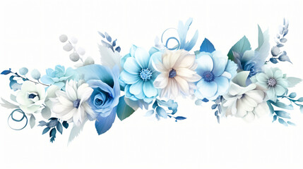 Obraz na płótnie Canvas garland or tender white and blue flowers