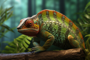 Chameleon in a wood Made with Generative AI