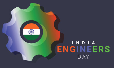 Engineers day india. background, banner, card, poster, template. Vector illustration.