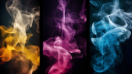 Fototapeta premium Colorful abstract collage of smoke. Generative AI