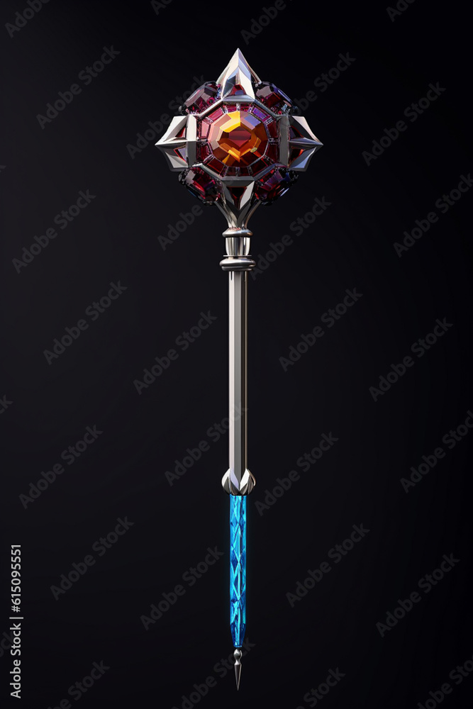 Aufkleber a geometric-style queen's scepter crafted with precision and geometric detailing, symbolizing power 