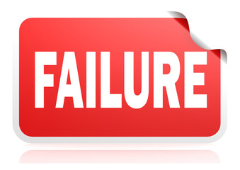 Failure red square banner