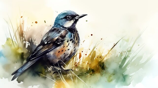 watercolor painting of a bird