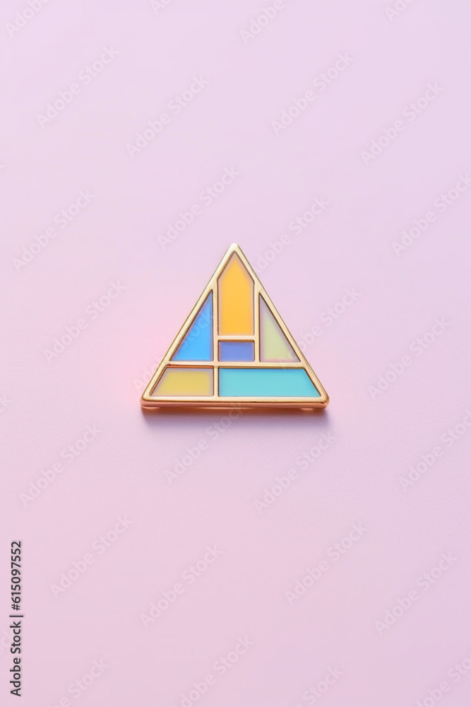 Leinwandbilder a pastel-colored geometric-themed skeleton enamel pin with angular shapes and delicate pastel shades