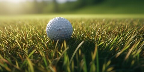 AI Generated. AI Generative. Golf ball game sport nature outdoor on green grass field. Outdoor activity luxury lifestyle. Graphic Art