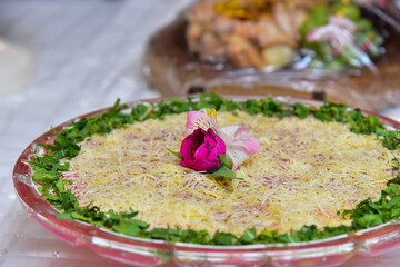 Carpaccio, beef carpaccio, fish carpaccio, italian cuisine, cold food, buffet with carpaccio,...