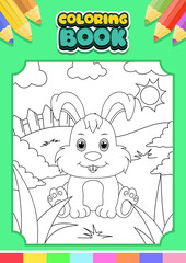 coloring book for kids rabbit