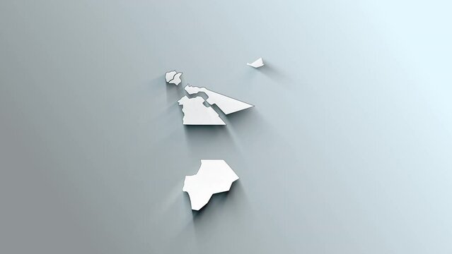 Modern White Map of Jordan with Governorates
