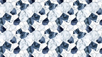 Blue geometric marble background (Generative AI)