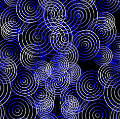 Abstract vector geometric pattern in the form of concentric circles on a black background