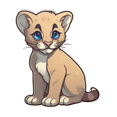 Obraz premium Puma Character Sticker, Generative AI