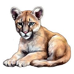 Obraz premium Puma Character Sticker, Generative AI