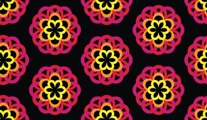 Geometric ethnic pattern seamless flower color. seamless pattern. Design for fabric,curtain,background,carpet,wallpaper,clothing,wrapping,Batik,mandalas,fabric,Vector illustration. pattern style.